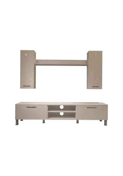 Decoraktiv Eko 5d Mdf Dvd Krom Ayaklı Tv Ünitesi Tv Sehpası Beyaz