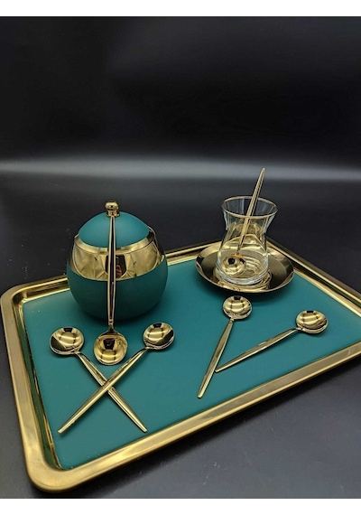 Ikon Titanyum Gold 6 Adet Çay - Kahve  Kaşık Gri