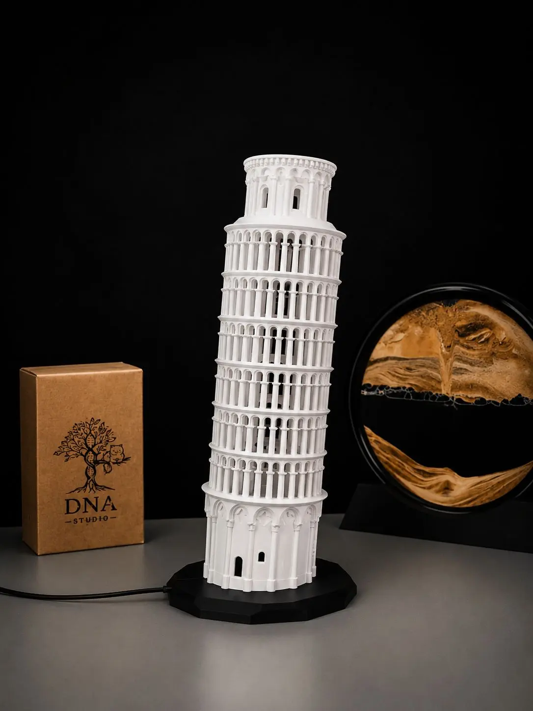 Pisa Kulesi Gece Lambası Usb Led Dekoratif Masa Ve Gece Lambası Beyaz