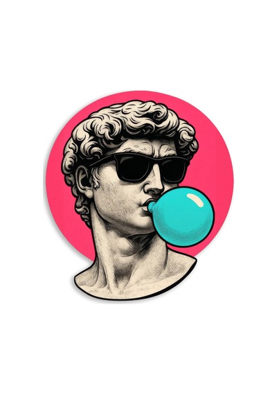 Güneş Gözlüklü David Sakız Pop Art - Metal Tablo - Dec0144 45 X 50 Cm Çok Renkli