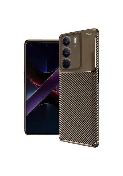 Nettech Realme C75 Uyumlu Focus Seri Arka Koruma Kılıf - Kahverengi Kahverengi