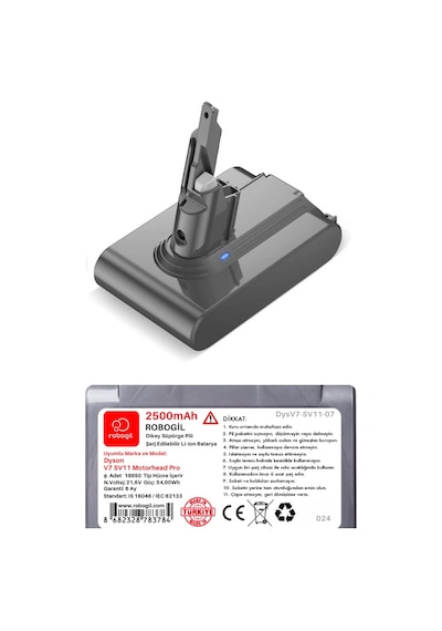 Dyson Dys V7 Uyumlu -sv11-07 V7 Sv11 Motorhead Pro 2500mah Pil Paketi / Bataryası