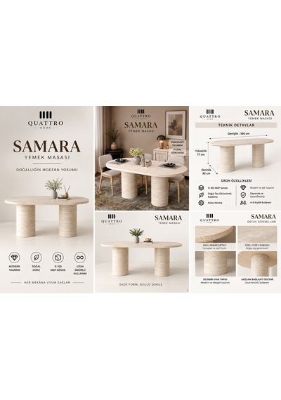 Samara Yemek Masası Krem