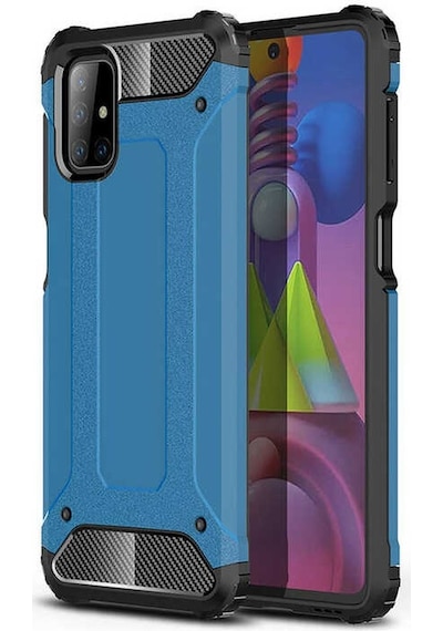 Kilifone - Samsung Uyumlu Galaxy M51 - Kılıf Çift Katman Zırh Tank Crash Military Kapak - Mavi