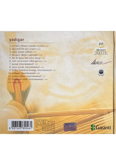 Müzik Cd'sidir Plak Değildir Cd Melih Kibar Yadigar Cd