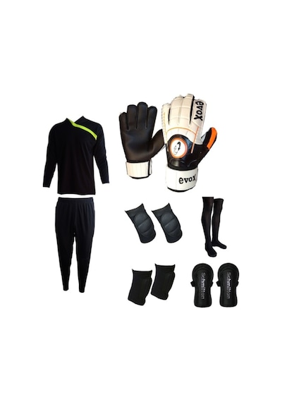 Evox Kaleci Forma,Pantolon,Dizlik,Dirseklik,Çorap,Tekmelik,Eldiven Set (364138776) Siyah