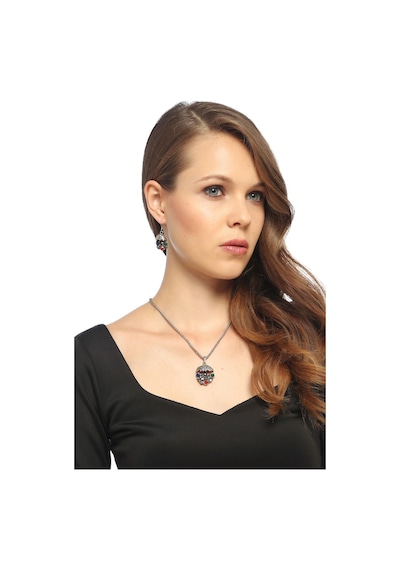 Tkly01703 Osmanlı Serisi Salkım Kolye Küpe Set Çok Renkli