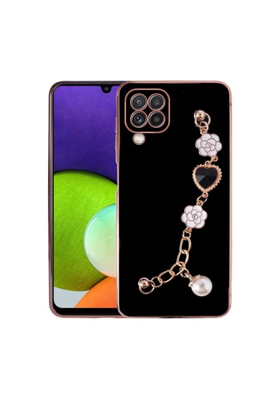 Zore Galaxy M32 Kılıf El Tutamaçlı Kamera Korumalı Nvth Taka Silikon Kapak - Siyah