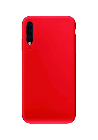 Samsung Galaxy Uyumlu A50 Kılıf Kamera Korumalı Silikon Rubber Arka Kapak Kırmızı