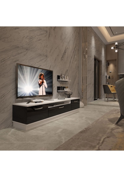Decoraktiv Trendstyle 4 Mdf Tv Ünitesi Tv Sehpası Beyaz - Siyah