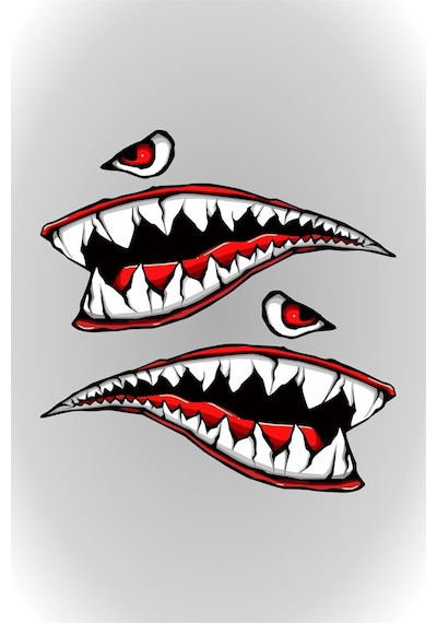 Köpek Balığı Shark Sticker 19x10 Cm Motor Araba Kask Laptop Çıkartması Renkli, Qa4209548255 1
