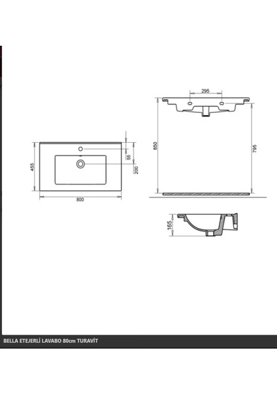 Turavit Bella Lavabo 80 x 45.5 CM