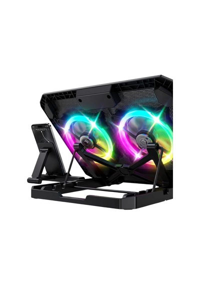 Çift Fanlı Laptop Soğutucu Rgb Işıklı Sessiz Notebook Standı