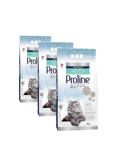 Extra Sodıum Bentonite Gri Bentonit Topaklaşan Kedi Kumu 10 L 3 Paketi