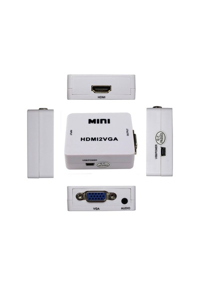 Hdmı To Vga+ses Dönüştürücü Çevirici İle Hdtv Projektörü Hdmı 2 Vga Dönüştürücü