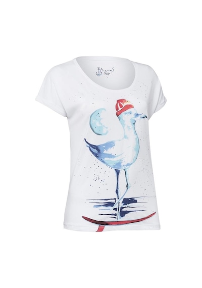 Anemoss Martı Beyaz Kadın T-Shirt