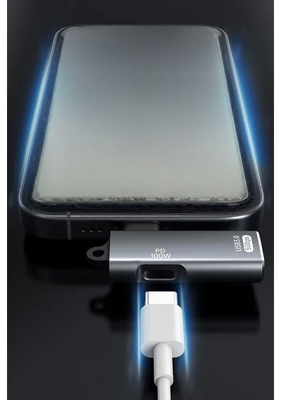 L Tipi Type-c To Usb 3.0 Otg Çevirici Adaptör 100w Pd Şarj Girişli Dönüştürücü