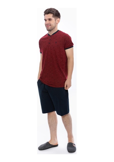 Arnetta 2061 Erkek Düğmeli 3'lü Pijama Takım 001