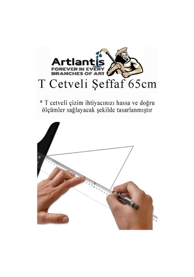T Cetveli Şeffaf 65 Cm 1 Adet Plastik Mika T Cetveli Çizim Cetveli Mimarlık Mühendislik Öğrenci Tasarım Cetveli Şeffaf