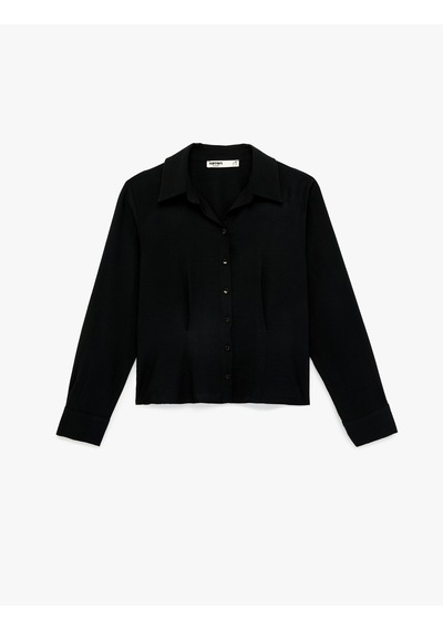 Koton Regular Fit Kısa Kollu Klasik Yaka Gömlek Siyah 6sak60339uw Siyah