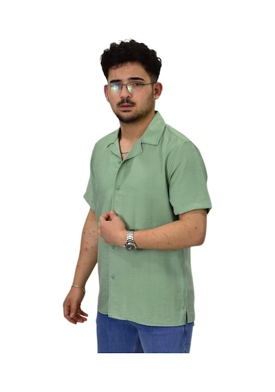 Erkek Spor Silim Fit Kısa Kol Gömlek G5031 Bgl-st04497 Mint