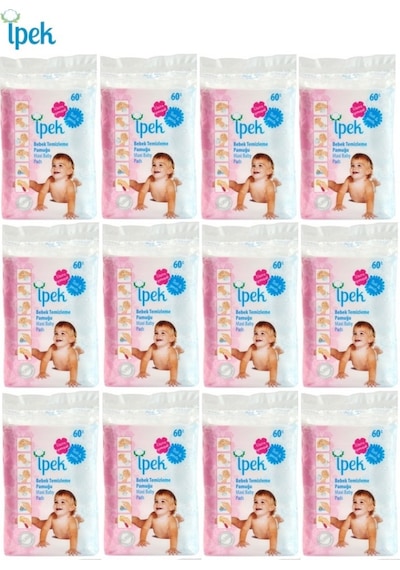 İpek Bebek Temizleme Pamuğu 12 x 60'lı