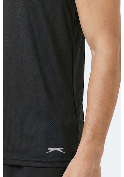 Slazenger Korba Erkek Kolsuz Siyah Tişört Siyah