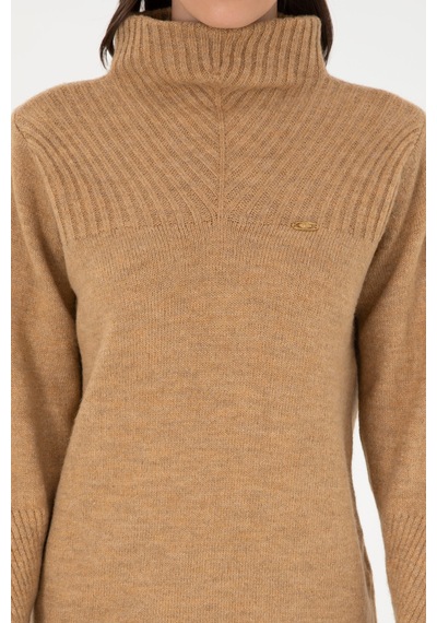 U.S. Polo Assn. Kadın Camel Balıkçı Yaka Kazak 50294257-VR015