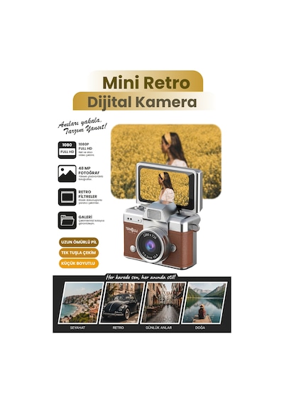 Teknoloji Gelsin Mini 1080P Ekranlı Dijital Anahtarlık Vlog Kamerası