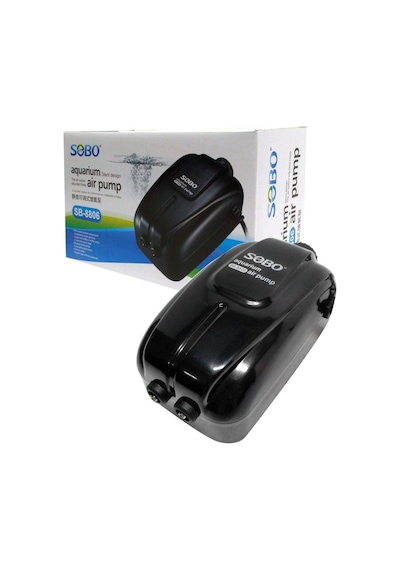 Sobo Çift Çıkışlı Akvaryum Hava Motoru Sb-8806 8w 2x3 Lt/Dk