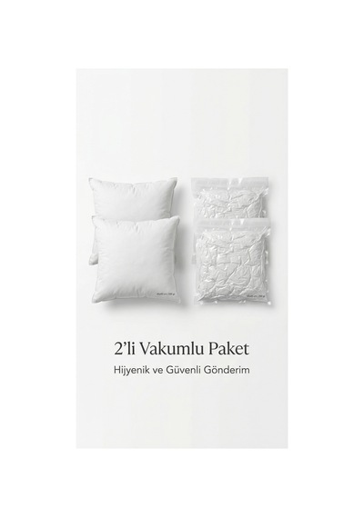 Puffyform Premium 2 Li Boncuk Silikon Kırlent İç Yastığı 45x45 Cm 350 Gr Dolgun Çökme Yapmaz Yıkanabilir Beyaz