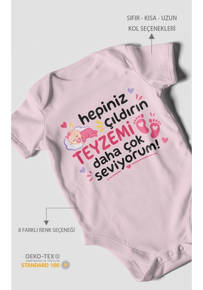Morivokids Teyzeye Özel Kısa Kollu Bebek Body %100 Pamuk Zbn195-kk Bebe Pembe