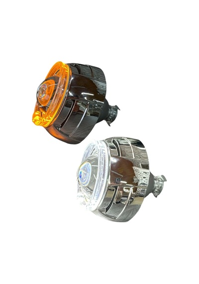 3 İnç Bi Xenon Mercek + Cy6 Model Turuncu Beyaz Sinyalli Angelli Kapak Set