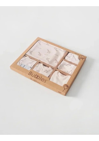 By Bubbles Unisex Desenli 10'lu Hastane Çıkış Seti Ekru Zürafa
