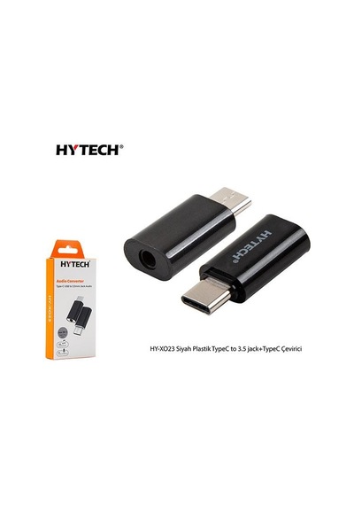 Hytech HY-XO23 Siyah Plastik TypeC to 3.5 jack+TypeC Çevirici