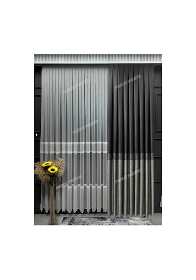 Fon Perde Pano Ekose Şeritli Gri Antrasit Gümüş Açık Gri Sık Pile Tek Kanat Koyu Gri - Açık Gri Fon Perde Pano Ekose Şeritli Gri Antrasit Gümüş Açık Gri Sık Pile Tek Kanat Koyu Gri - Açık Gri