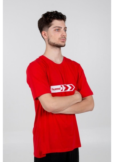Hummel Armin Pamuklu Antrenman Tişört Kırmızı Baskılı