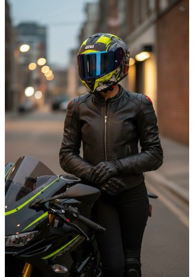 Gıvı 50.x Wıld Mat Sarı  1 Renkli 1 Şeffaf Vizörlü Motosiklet Kask Lacivert Vizör + Şeffaf