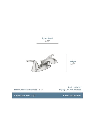 Moen 84603 Adler Krom İki Saplı Banyo Bataryası 4 Inç Centerset 2 Diğer