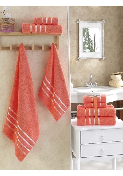 Banyo Havlu Seti 4 Lü Bale Premium - 70x140cm X2 / 50x90cm X2 Açık Yeşil