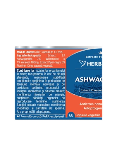 Ashwa/gandha 400 Mg 60 Kapsül %7 Withanolid & Piperin İçeren Adaptogen Destek