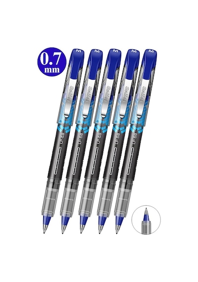 Mavi Pilot Kalem Lp-68 5 Adet Scrikss Liquid Pen Pilot Kalem 0.7mm Uçlu Pilot Kalem Hızlı Kuruyan Mürekkepli Pilot