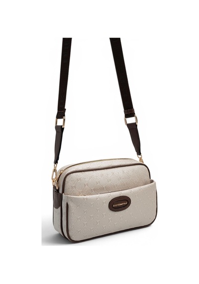 Silver & Polo Silver Polo Bej - Kahve Logolu Kadın Çapraz Çanta Sp1267 Bej - Kahverengi