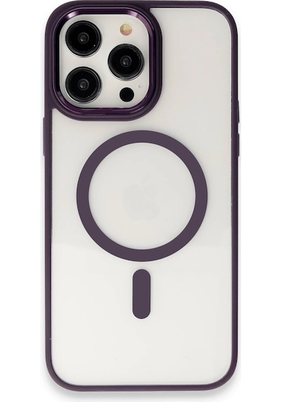 Flzdgnkr Newface İphone 15 Pro Max Kılıf Room Magneticsafe Silikon - Derin Mor
