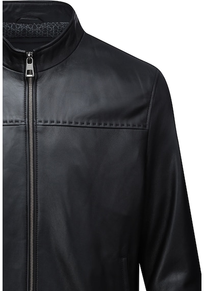 Hatemoğlu Siyah Slim Fit Hakim Yaka 100% Hakiki Deri Mont 1993123 Siyah