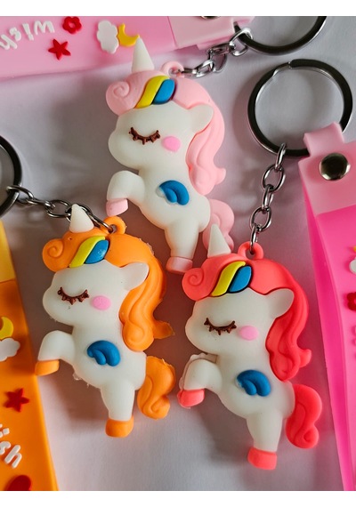 3 Adet Unicorn Silikon Anahtarlığı Ve Çanta Aksesuarı