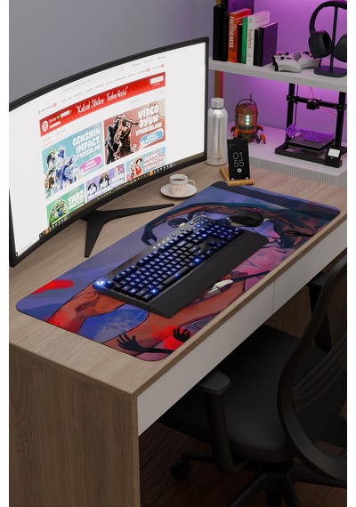 Omori Kaymaz Dikişli Kauçuk Oyuncu Mousepad V4 - 90x40 Xxl Gaming Mouse Pad Fare Altlığı