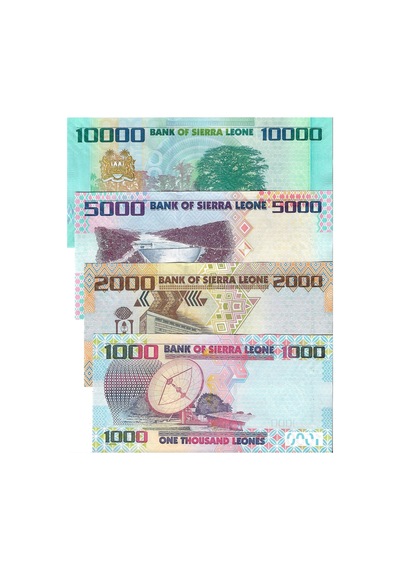 Sierra Leones 2021 Yılı 1000-2000-5000-10000 Leones Yabancı Kağıt Para Set Çil Unc Koleksiyon Para