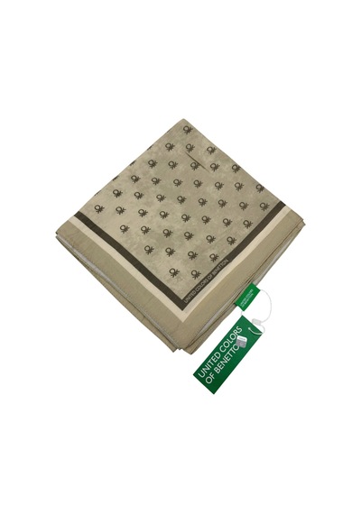 Benetton Desenli Siena Eşarp - 1033 - Krem