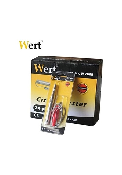 Wert W 2605, Oto Elektrik Kontrol Kalemi, Metal Gövdeli, 6/24v, Gri, Kırmızı